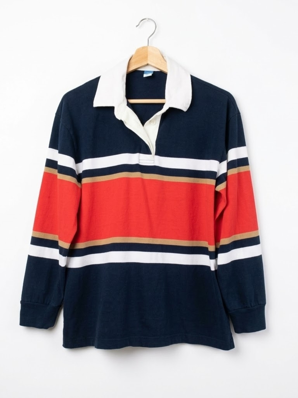 OLD Navy Men's S Striped Rugby Pullover Navy/Red/White Soft Knit Casual Preppy